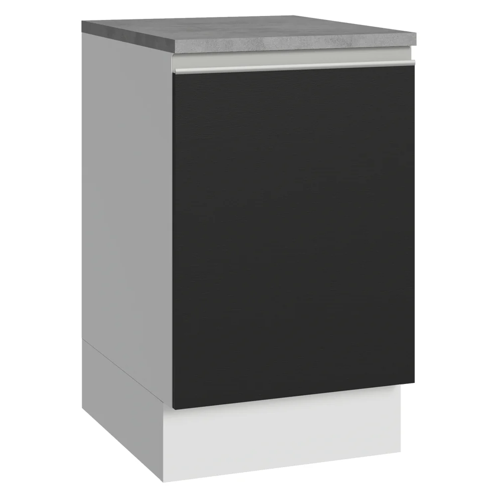 Bajo Mesada 50cm 1 Puerta Blanco/Negro Glamy Madesa