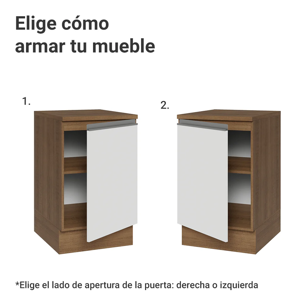 Bajo Mesada 50cm 1 puerta Marrón/Blanco Glamy Madesa - Image 4