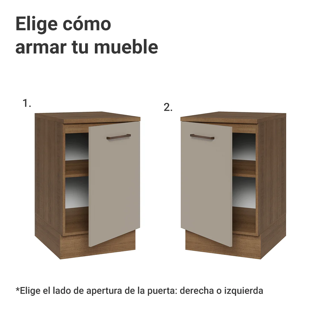 Bajo Mesada 50cm 1 Puerta Marrón/Crema Agata Madesa - Image 4