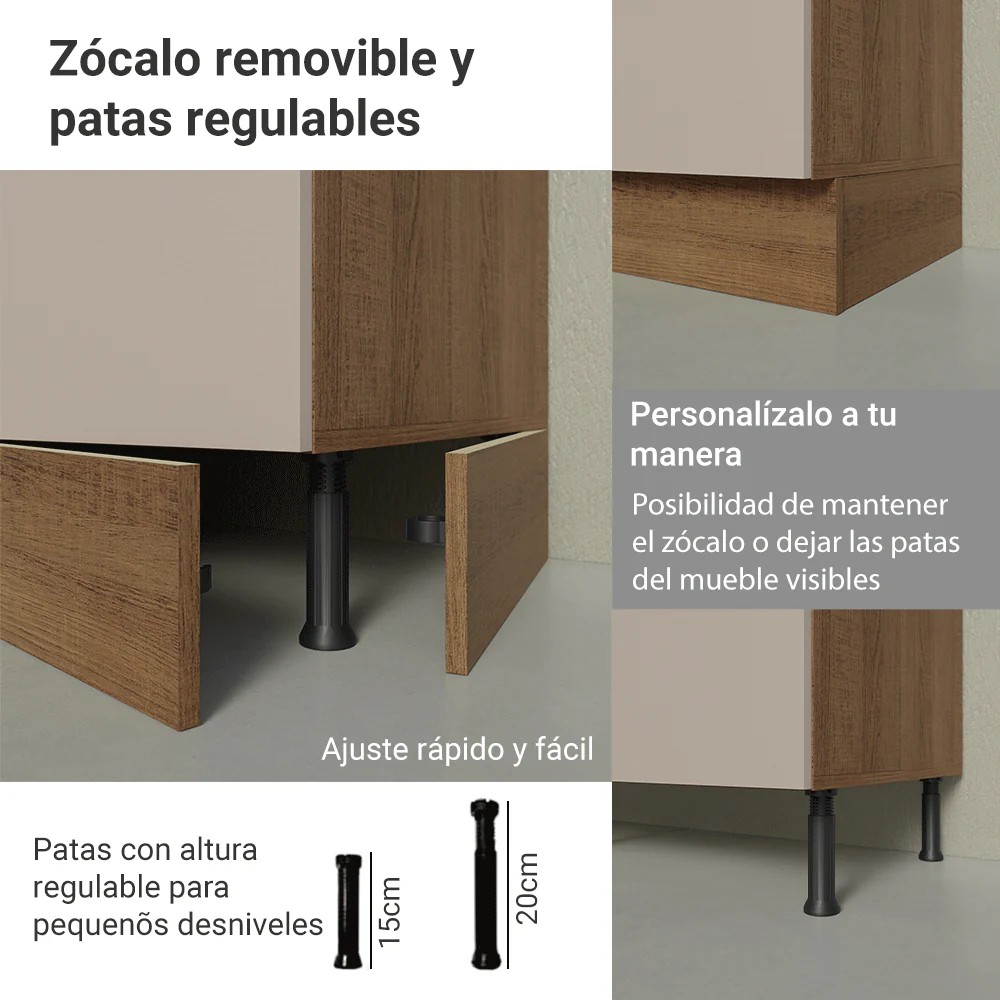 Bajo Mesada 50cm 1 Puerta Marrón/Crema Agata Madesa - Image 7
