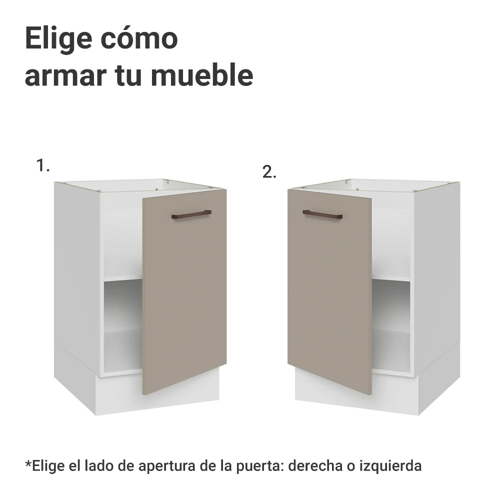 Bajo Mesada 50cm 1 Puerta (Sin Mesada) Blanco/Crema Agata Madesa - Image 4