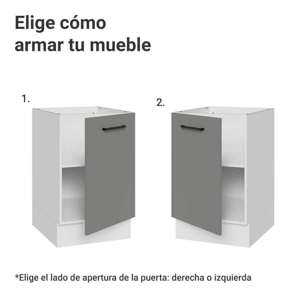 Bajo Mesada 50cm 1 Puerta (Sin Mesada) Blanco/Gris Agata Madesa - Image 4