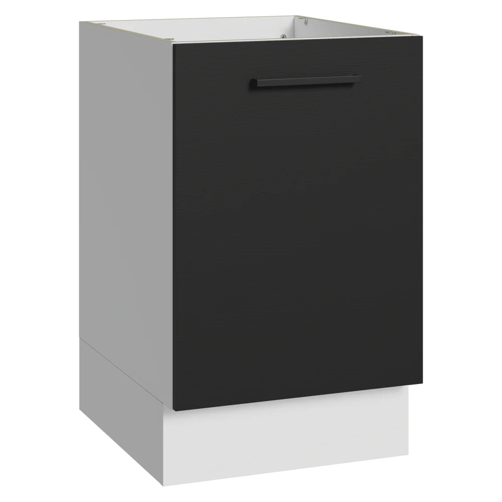 Bajo Mesada 50cm 1 Puerta (Sin Mesada) Blanco/Negro Agata Madesa