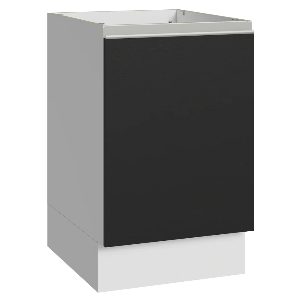 Bajo Mesada 50cm 1 Puerta (Sin Mesada) Blanco/Negro Glamy Madesa