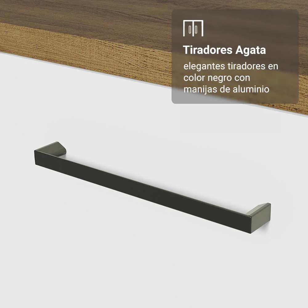 Bajo Mesada 50x60cm 1 Puerta (con mesada) Blanco/Marrón Agata - Image 6