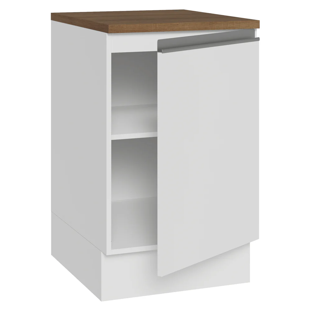 Bajo Mesada 50x60cm 1 Puerta (con mesada) Blanco/Marrón Glamy - Image 5