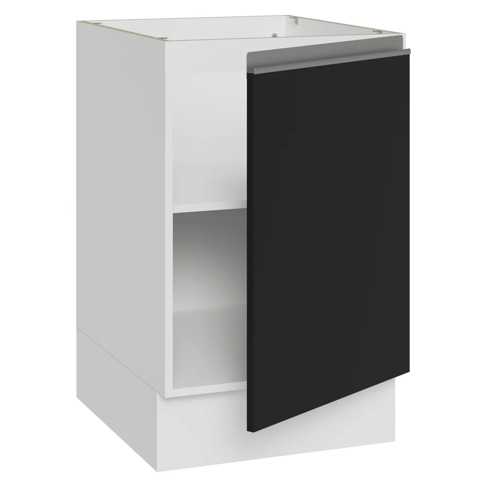 Bajo Mesada 50x60cm 1 Puerta (Sin Mesada) Blanco/Negro Glamy - Image 5