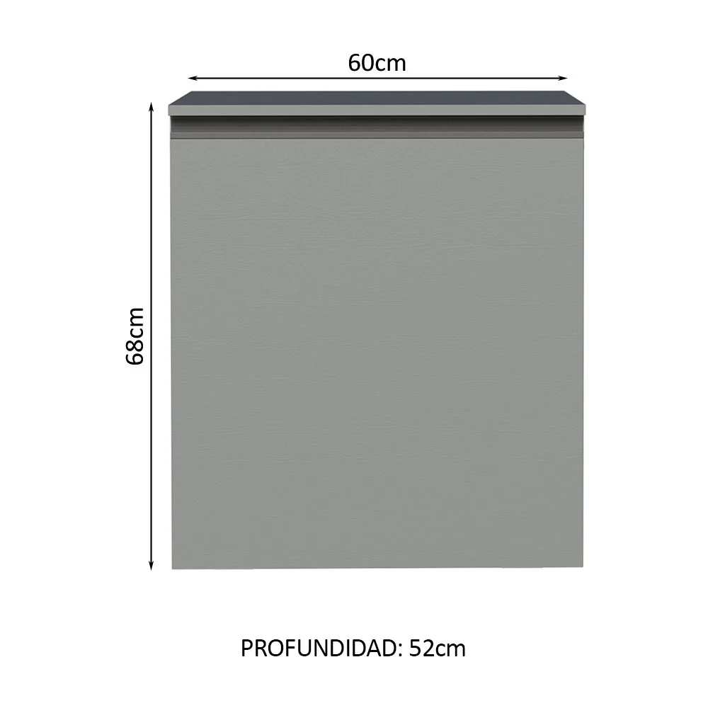 Bajo Mesada 60 cm 1 Puerta Nice Gris - Image 2