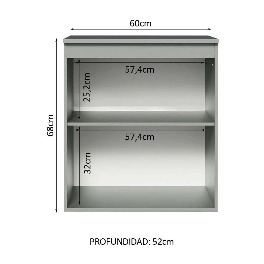 Bajo Mesada 60 cm 1 Puerta Nice Gris - Image 3