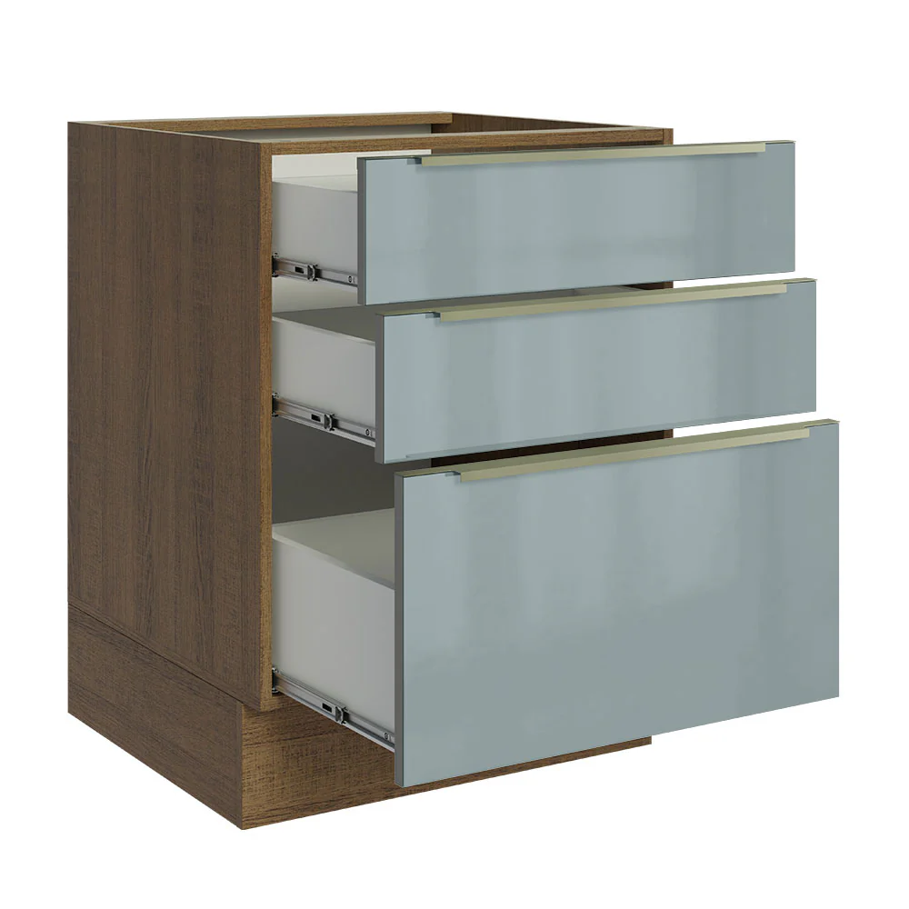 Bajo Mesada 60 cm x 60 cm, 3 Cajones Lux Marrón/Gris - Image 8