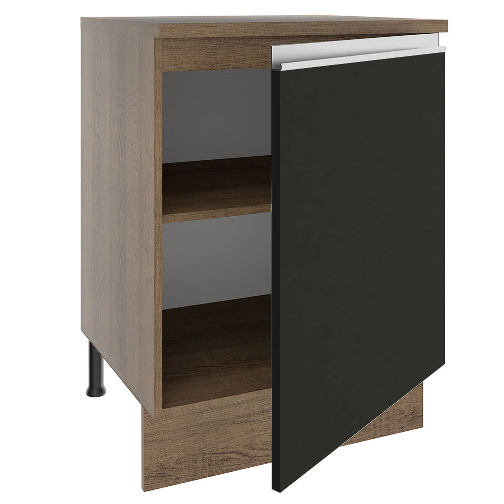 Bajo Mesada 60 cm Con 1 Puerta Glamy Marrón/Negro - Image 7