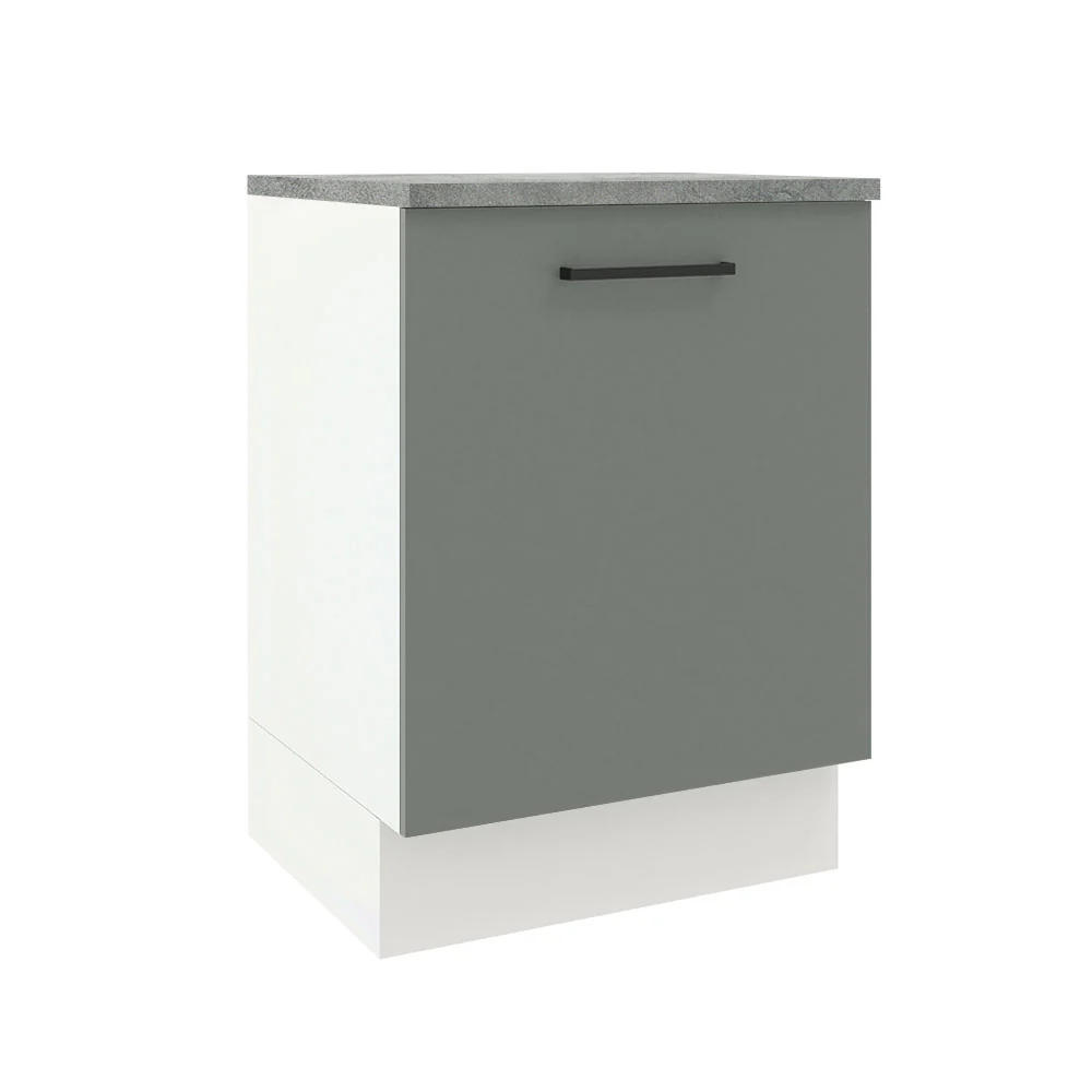 Bajo Mesada 60 cm Sin cajones 1 Puerta Agata Blanco/Gris