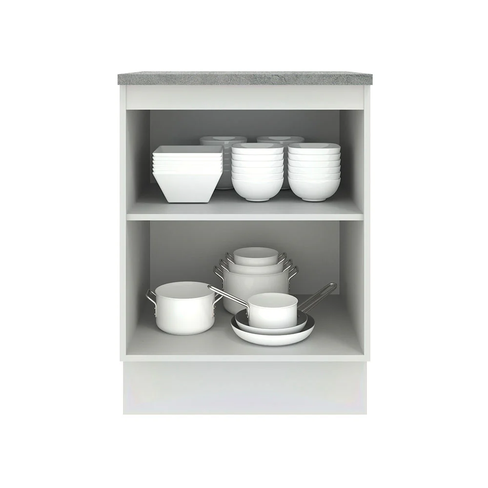 Bajo Mesada 60 cm Sin cajones 1 Puerta Agata Blanco/Gris - Image 5
