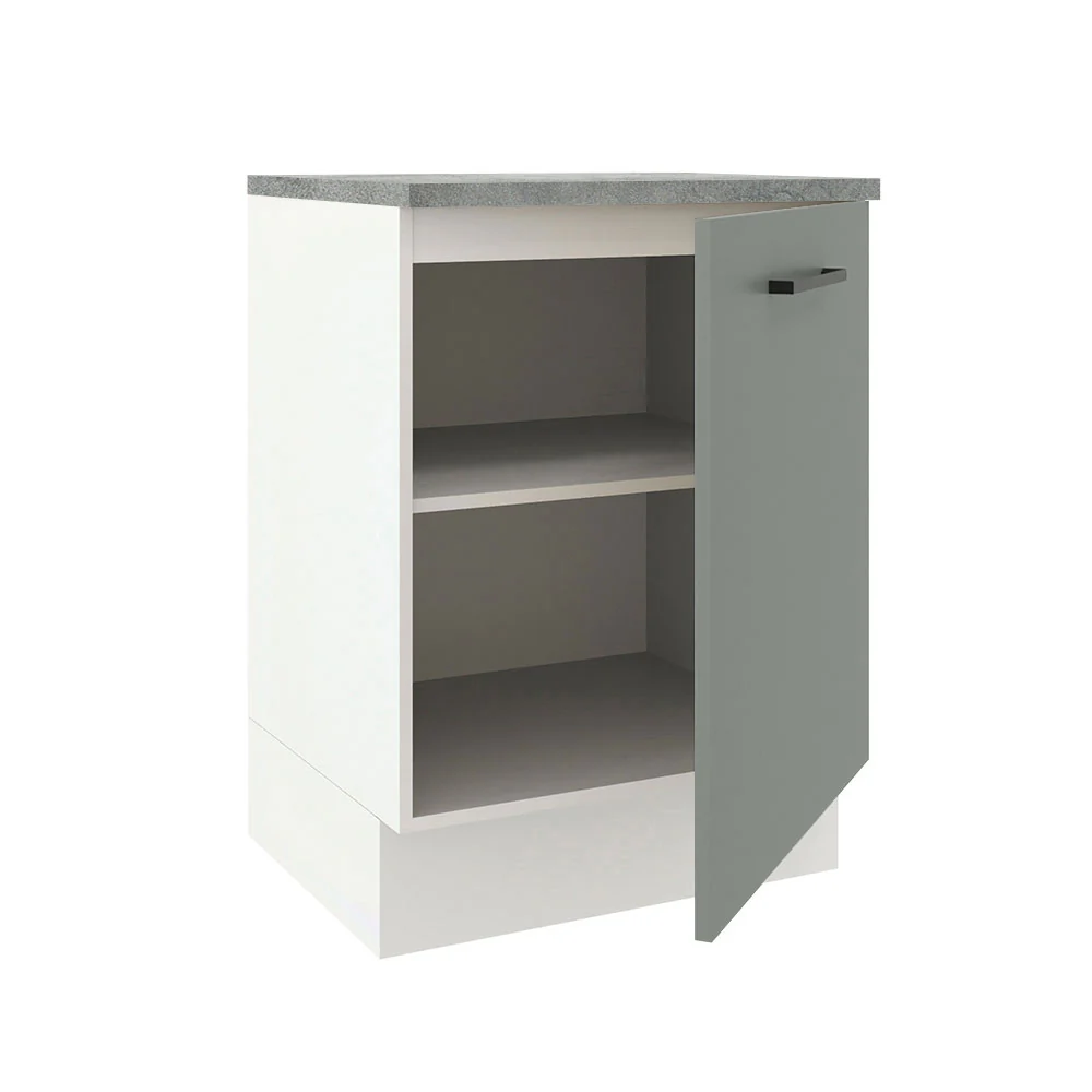 Bajo Mesada 60 cm Sin cajones 1 Puerta Agata Blanco/Gris - Image 6