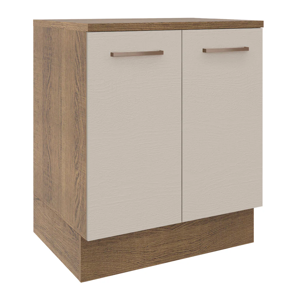 Bajo Mesada 70 cm 2 Puertas Agata Marrón/Crema