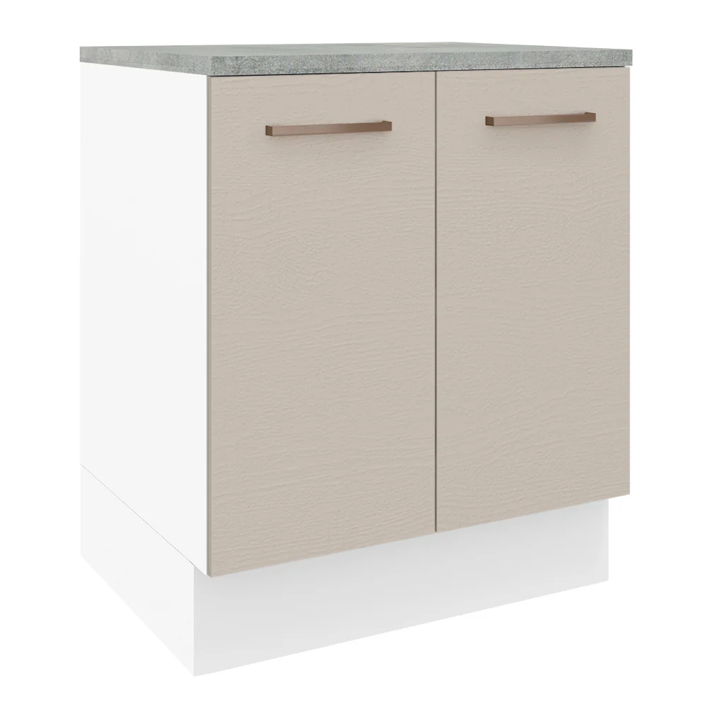 Bajo Mesada 70 cm 2 Puertas Blanco/Crema Agata
