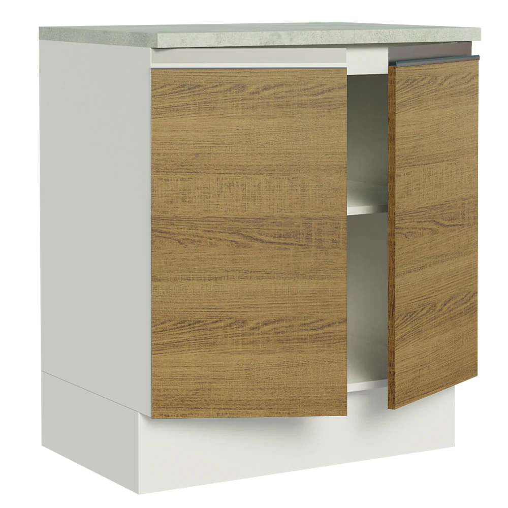 Bajo Mesada 70 cm 2 Puertas Glamy Blanco/Marrón - Image 5