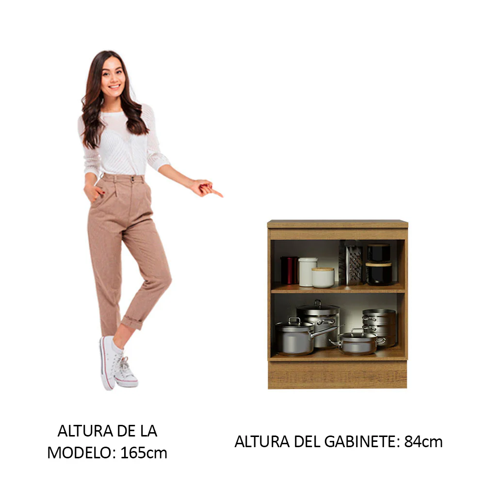 Bajo Mesada 70 cm 2 Puertas Glamy Marrón/Blanco - Image 4