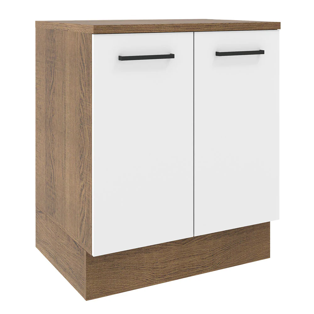 Bajo Mesada 70 cm Sin cajones 2 Puertas Agata Marrón/Blanco