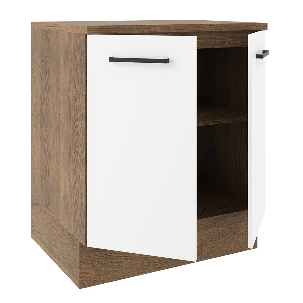 Bajo Mesada 70 cm Sin cajones 2 Puertas Agata Marrón/Blanco - Image 6
