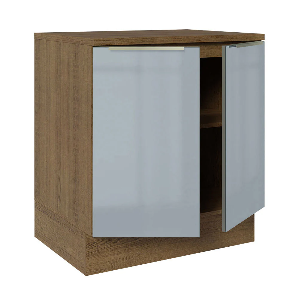 Bajo Mesada 70 cm x 60 cm, 2 Puertas Lux Marrón/Gris - Image 7