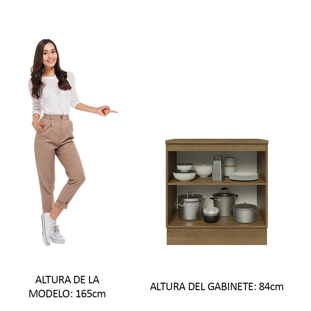 Bajo Mesada 70 cm x 60 cm, 2 Puertas Lux Marrón/Negro - Image 4