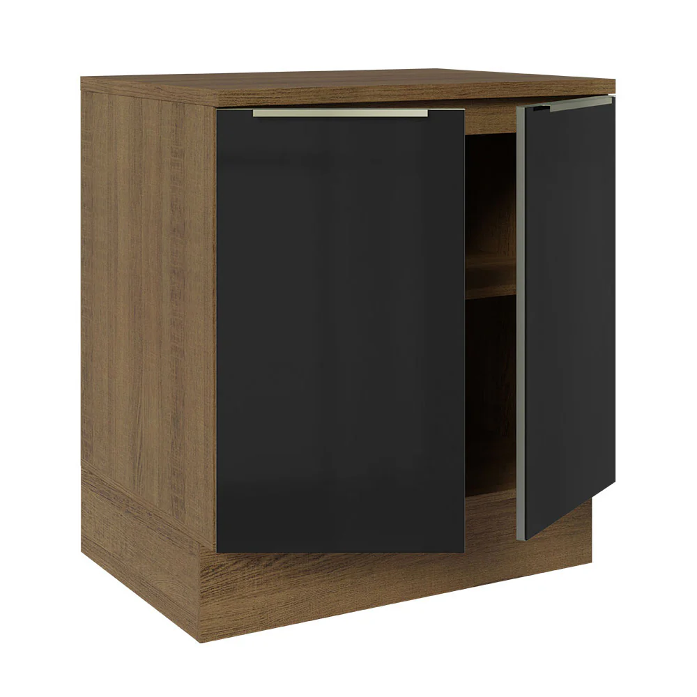 Bajo Mesada 70 cm x 60 cm, 2 Puertas Lux Marrón/Negro - Image 7