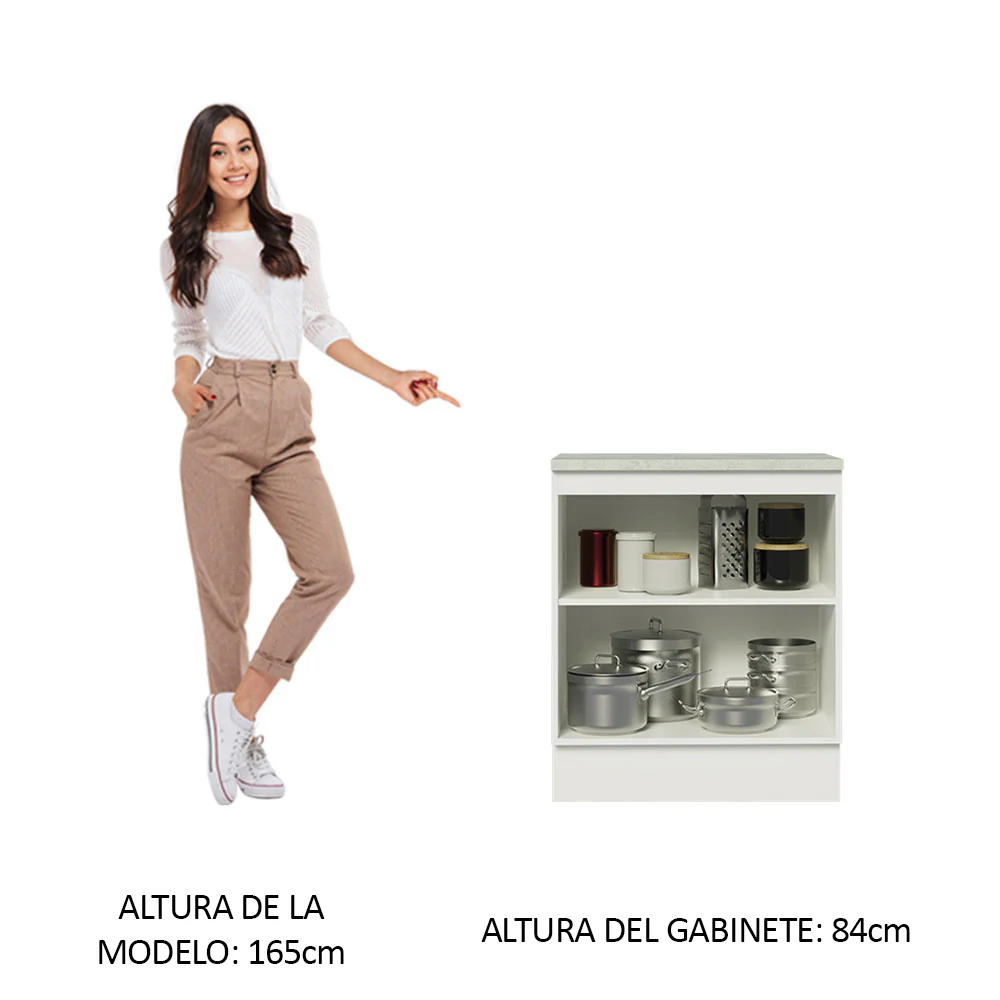 Bajo Mesada 70 cm Sin cajones 2 Puertas Stella Blanco - Image 3