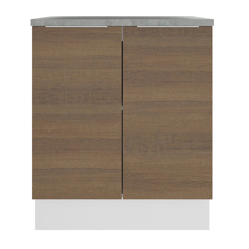 Bajo Mesada 70 cm x 60 cm,  Sin cajones 2 Puertas Stella Blanco/Marrón - Image 7