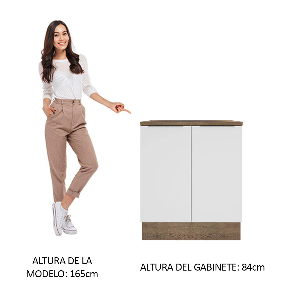 Bajo Mesada 70 cm x 60 cm, Sin cajones 2 Puertas Stella Marrón/Blanco - Image 3