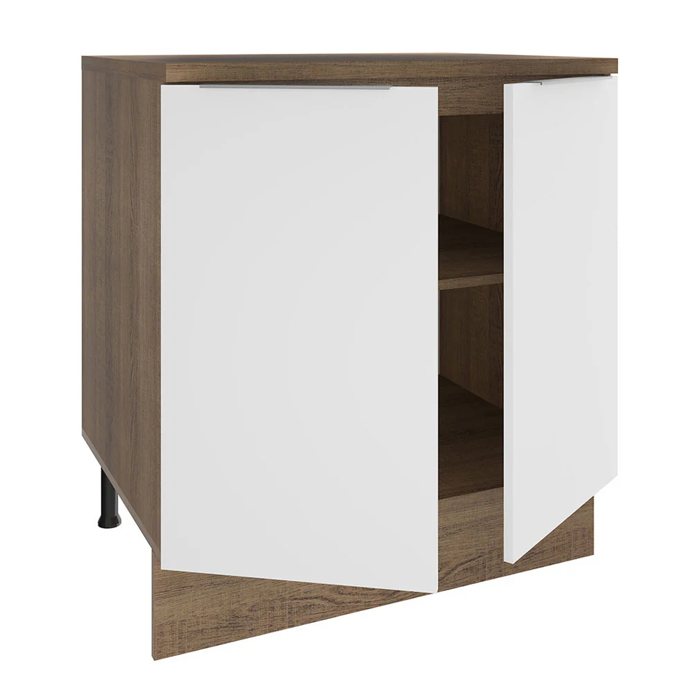 Bajo Mesada 70 cm x 60 cm, Sin cajones 2 Puertas Stella Marrón/Blanco - Image 7