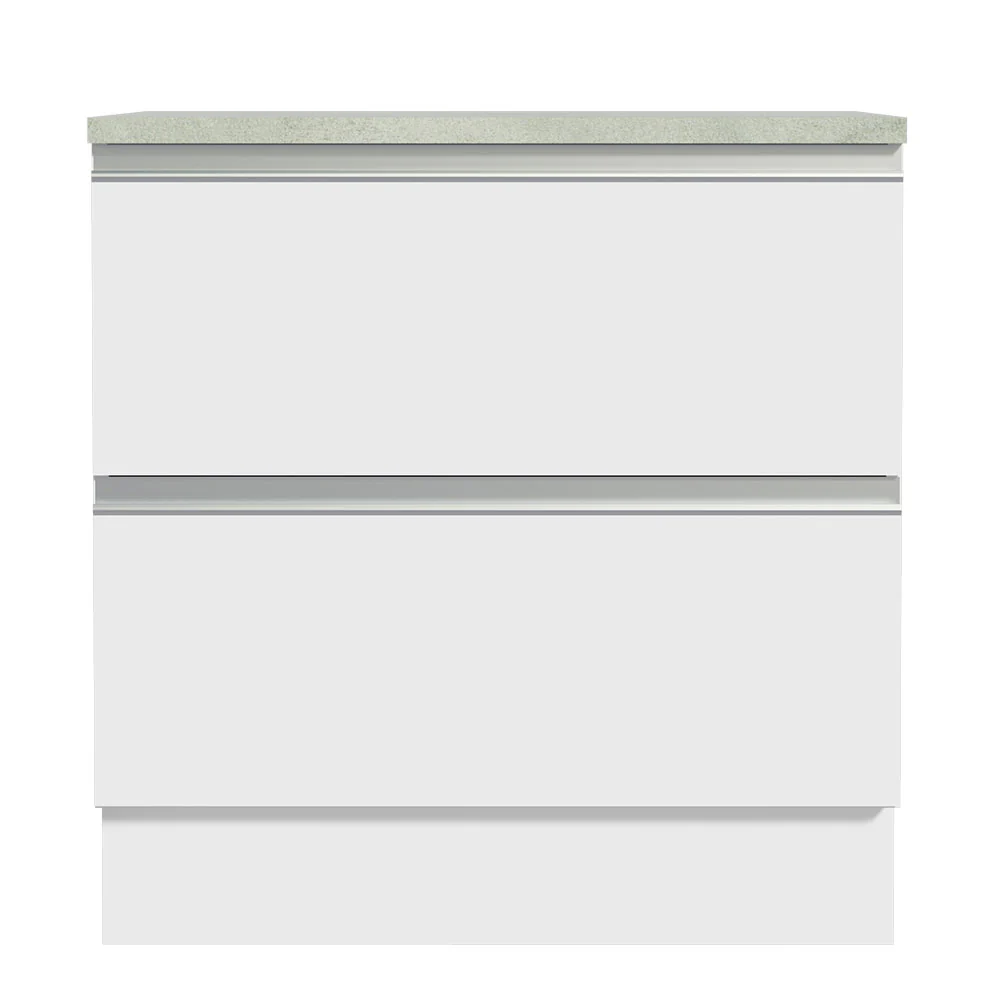 Bajo Mesada 80 cm 2 Cajones Blanco Glamy Madesa - Blanco - Image 4