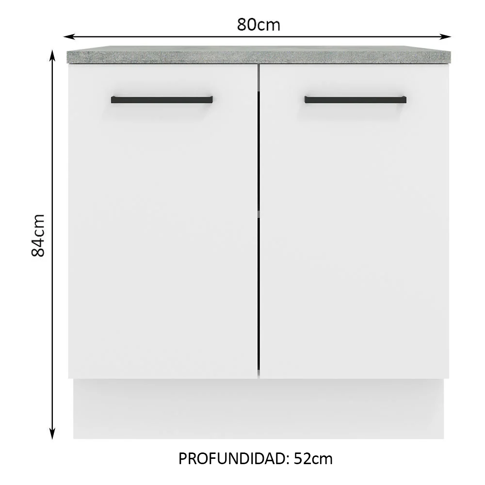 Bajo Mesada 80 cm 2 Puertas Agata Blanco - Image 2
