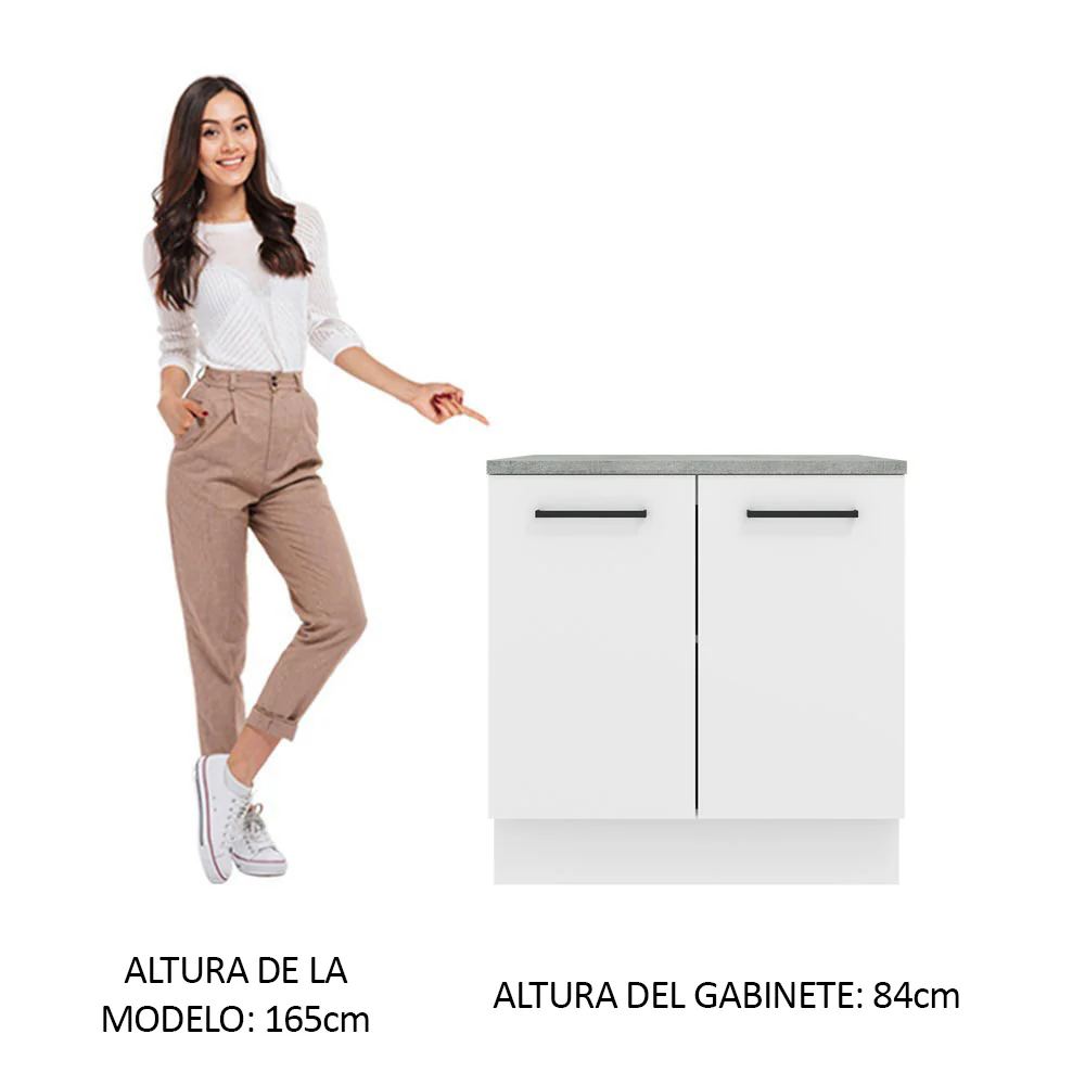 Bajo Mesada 80 cm 2 Puertas Agata Blanco - Image 3