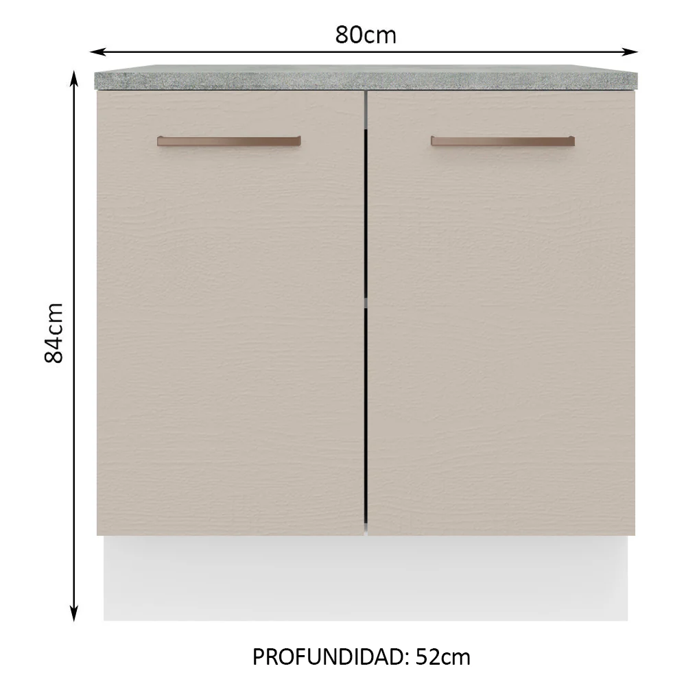 Bajo Mesada 80 cm 2 Puertas Agata Blanco/Crema - Image 2
