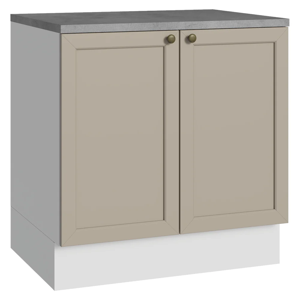 Bajo Mesada 80 cm 2 Puertas Blanco/Crema Vik Madesa