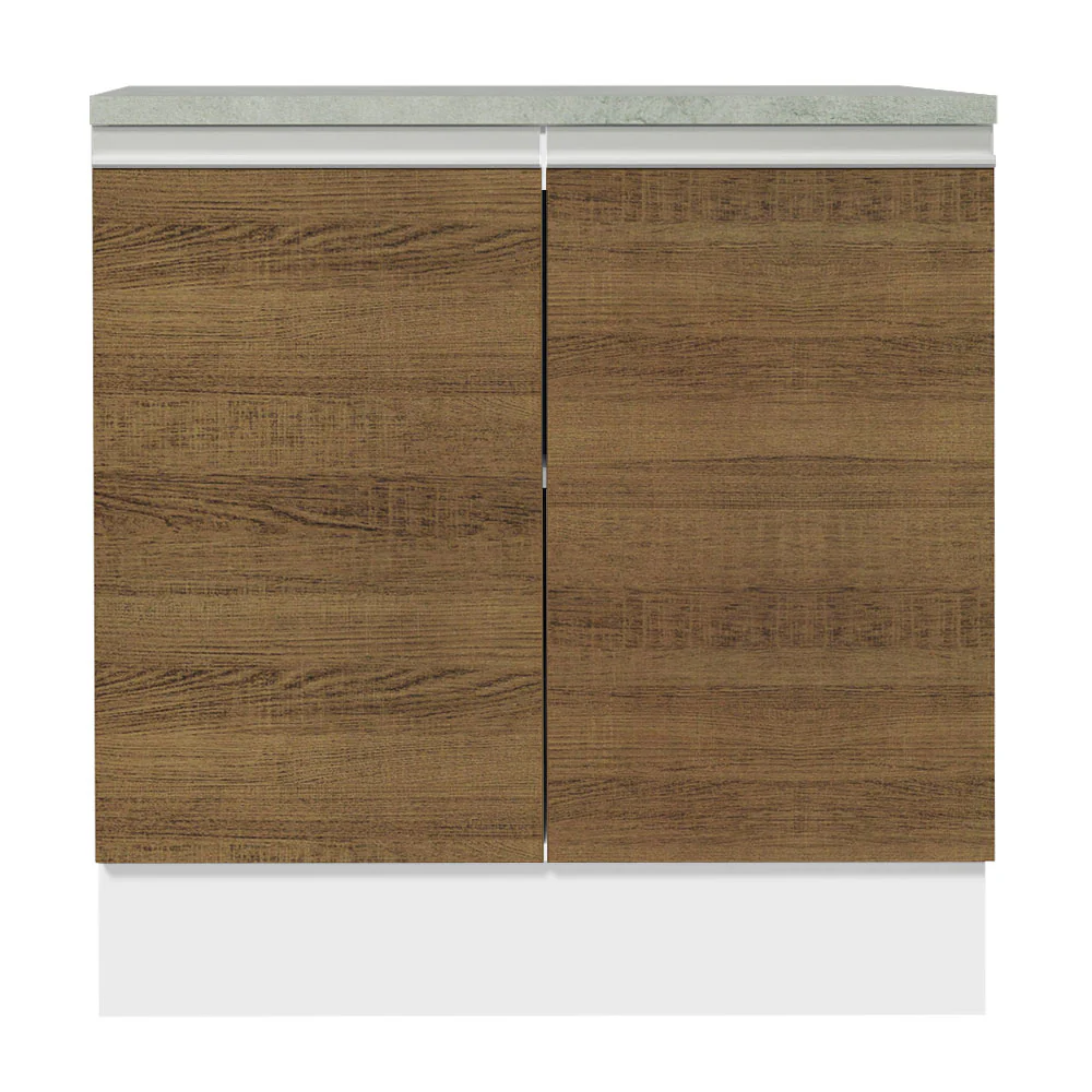 Bajo Mesada 80 cm 2 Puertas Glamy Blanco/Marrón - Image 4