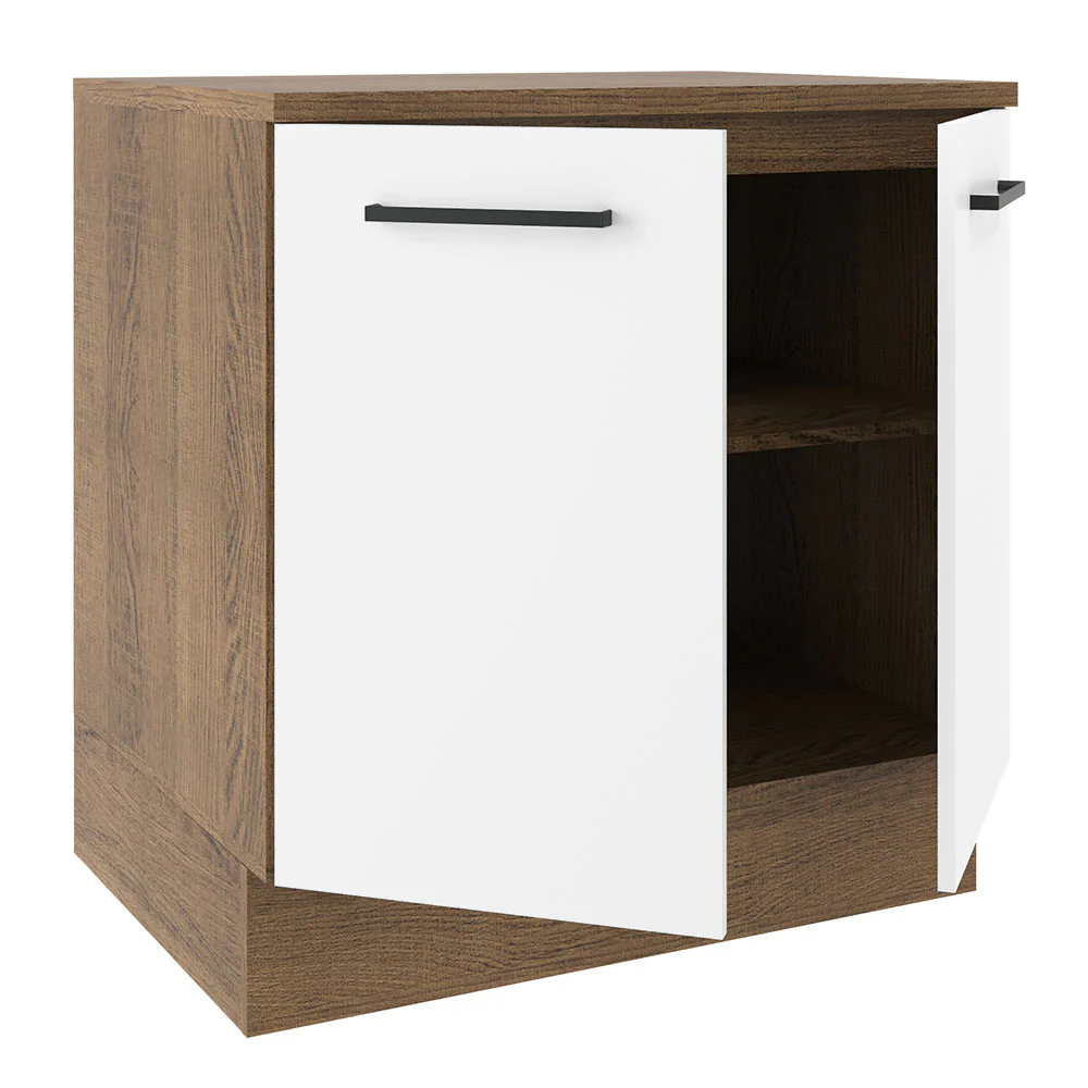 Bajo Mesada 80 cm 2 Puertas Agata Marrón/Blanco - Image 4
