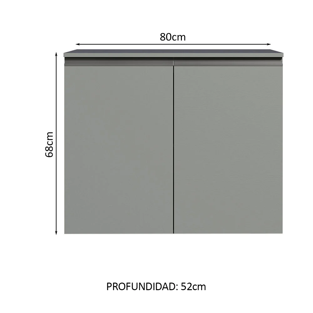 Bajo Mesada 80 cm 2 Puertas Sin Patas Nice Gris - Image 2