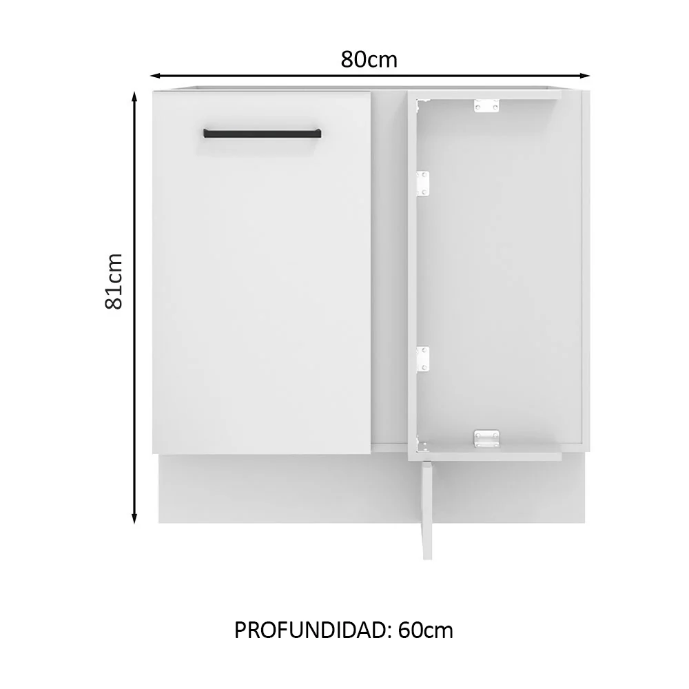 Bajo Mesada 80 cm x 60 cm, 1 Puerta Agata Blanco - Image 2