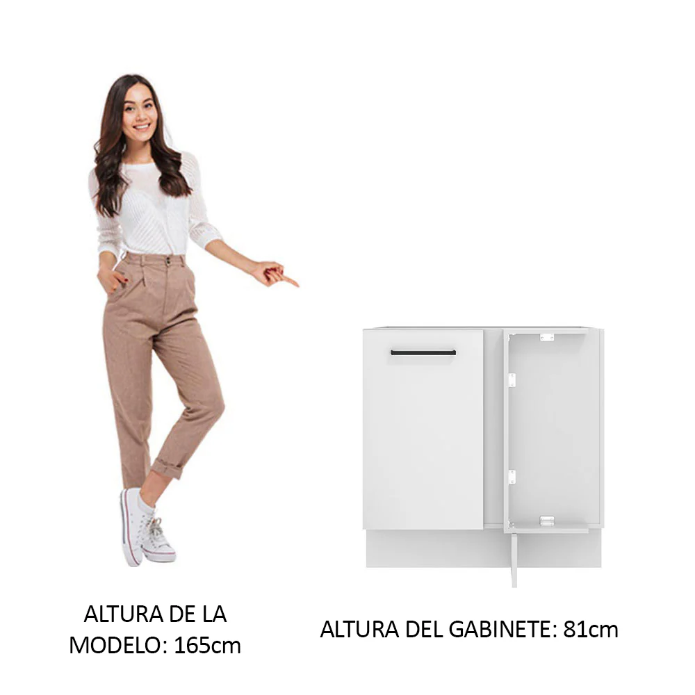 Bajo Mesada 80 cm x 60 cm, 1 Puerta Agata Blanco - Image 3