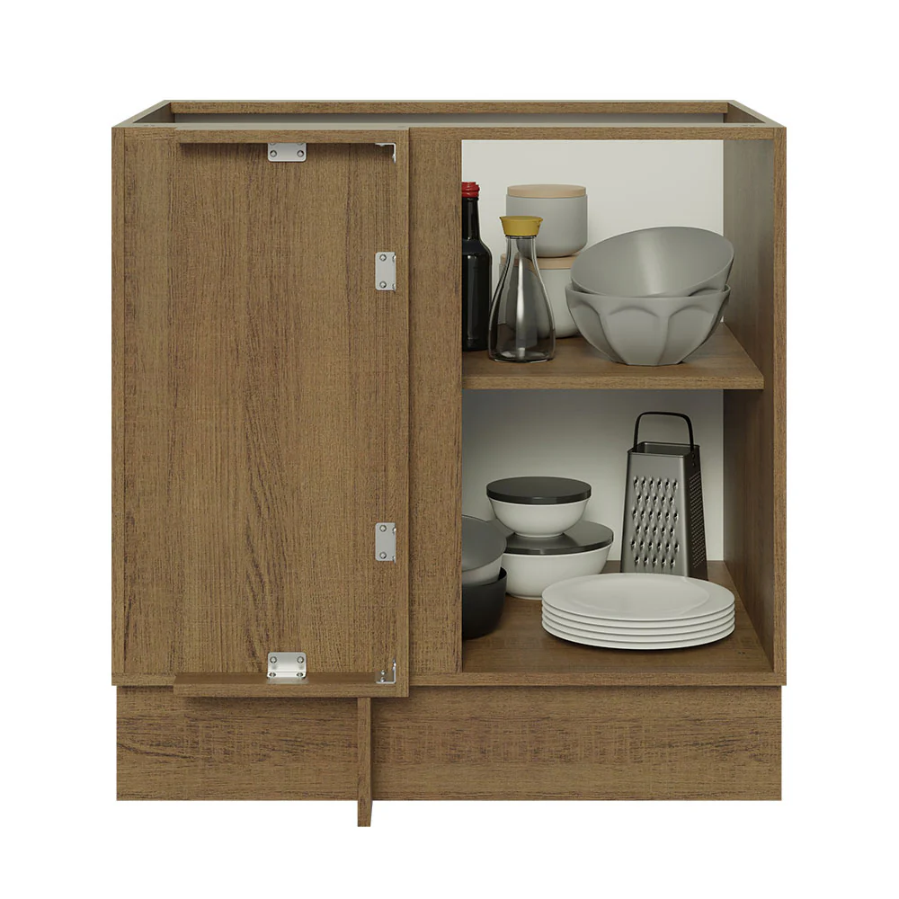 Bajo Mesada 80 cm x 60 cm, Sin cajones 1 Puerta Lux Marrón/Gris - Image 8