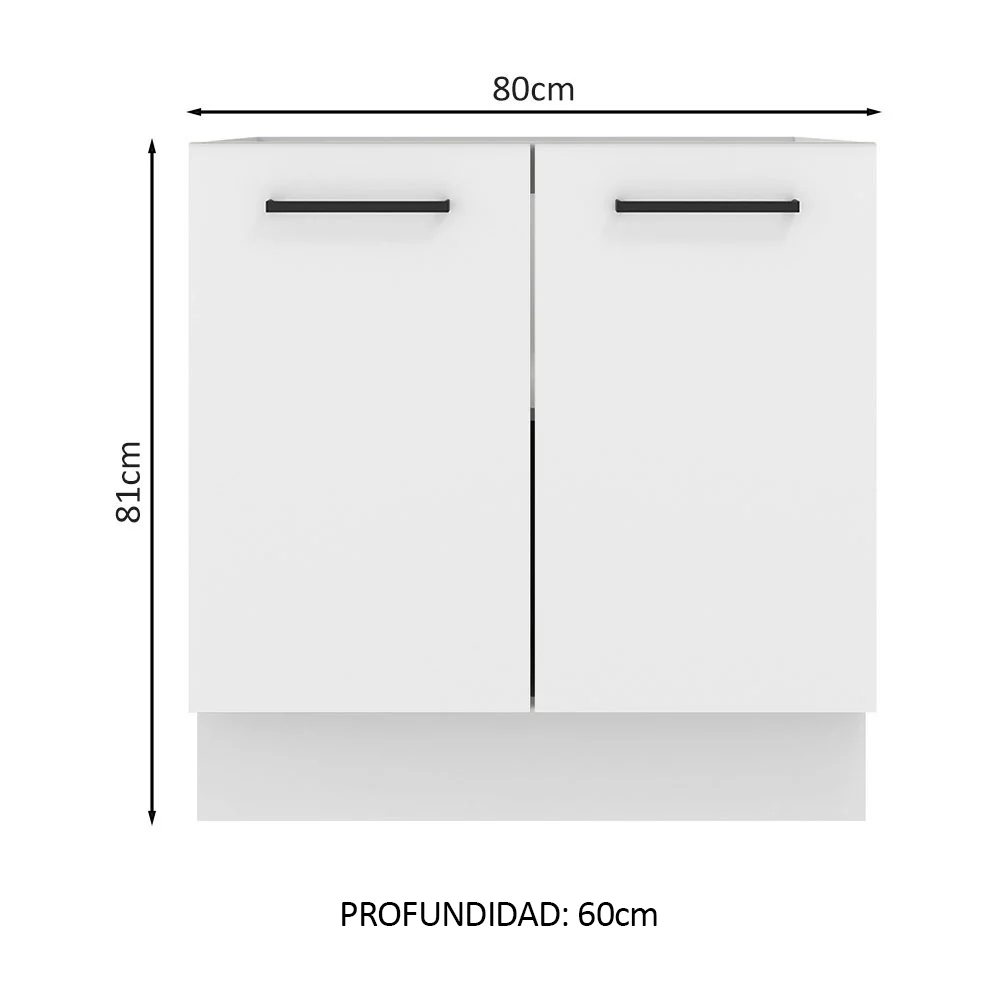 Bajo Mesada 80 cm x 60 cm, 2 Puertas Agata Blanco - Image 2