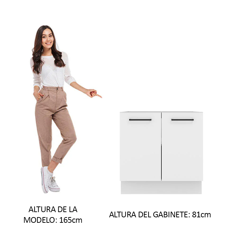 Bajo Mesada 80 cm x 60 cm, 2 Puertas Agata Blanco - Image 5