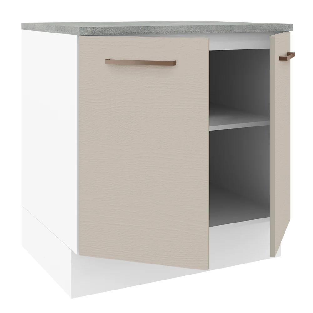 Bajo Mesada 80 cm x 60 cm, 2 Puertas Agata Blanco/Crema - Image 7