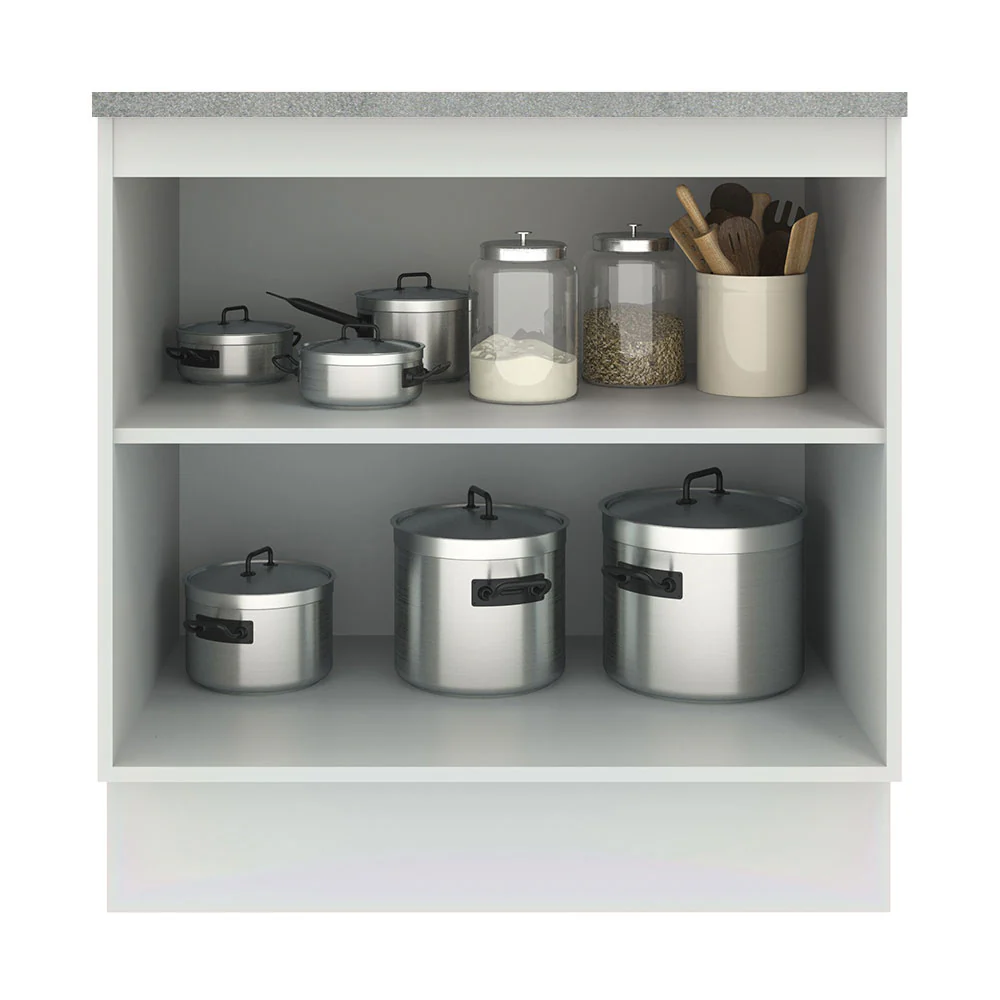 Bajo Mesada 80 cm x 60 cm, Sin cajones 2 Puertas Agata Blanco/Gris - Image 6
