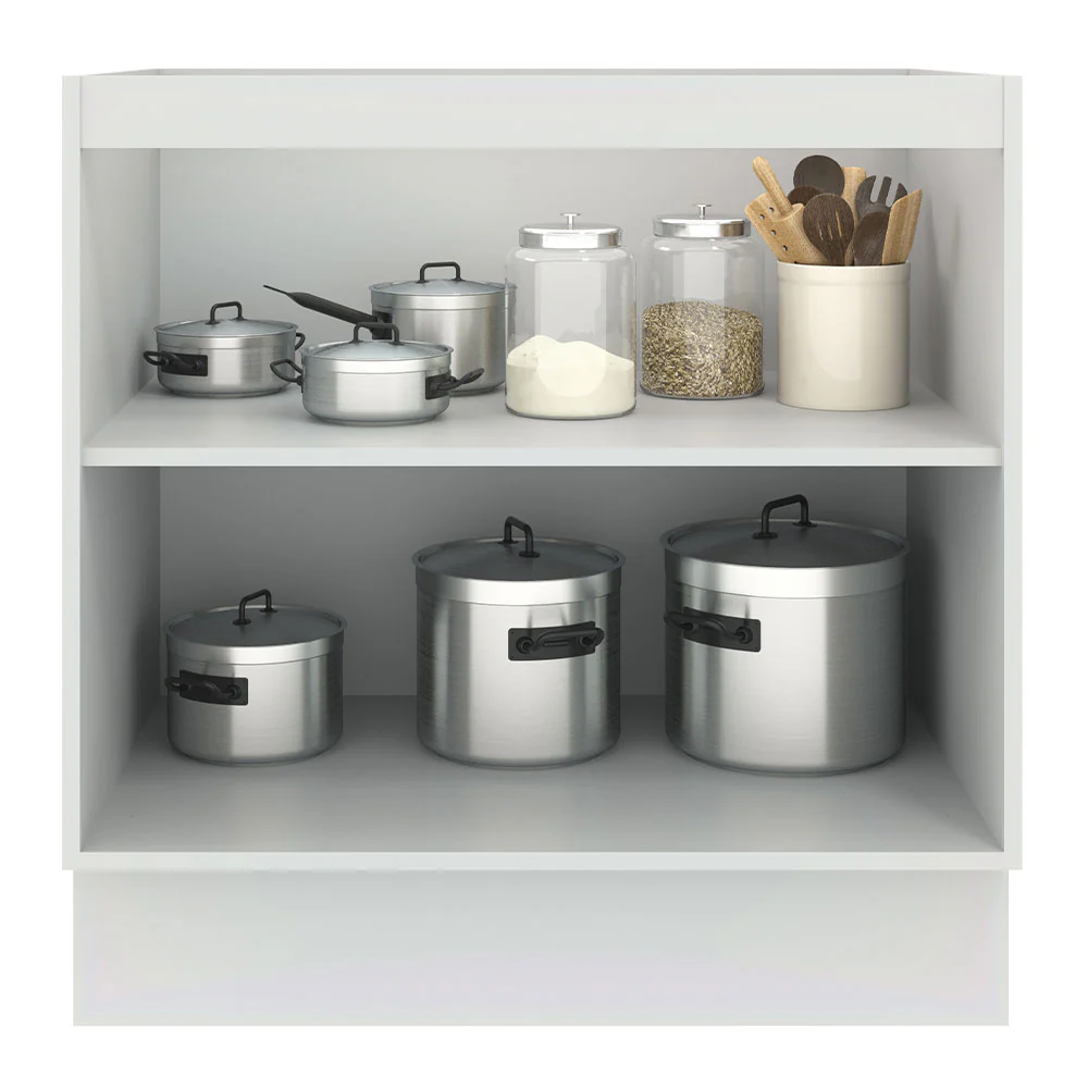 Bajo Mesada 80 cm x 60 cm, 2 Puertas Agata Blanco/Gris - Image 6