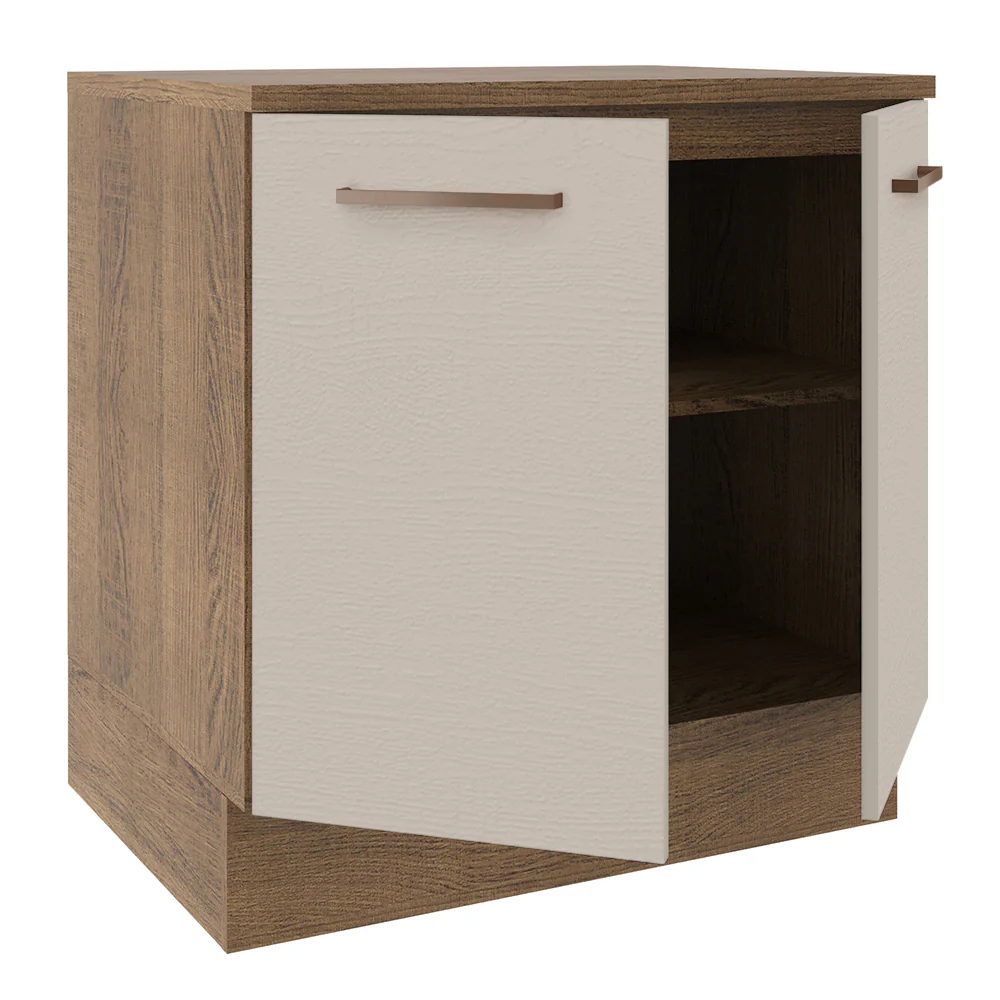 Bajo Mesada 80 cm x 60 cm, 2 Puertas Agata Marrón/Crema - Image 7