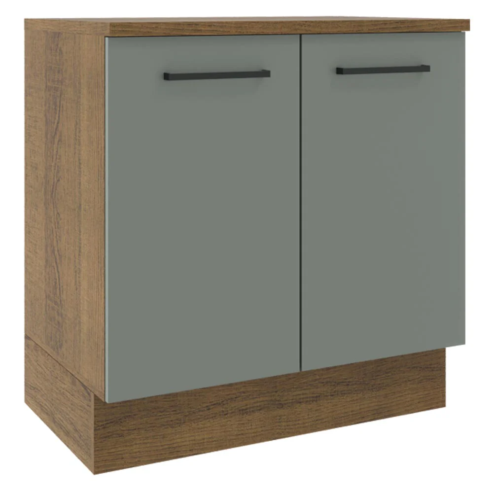 Bajo Mesada 80 cm x 60 cm, 2 Puertas Agata Marrón/Gris