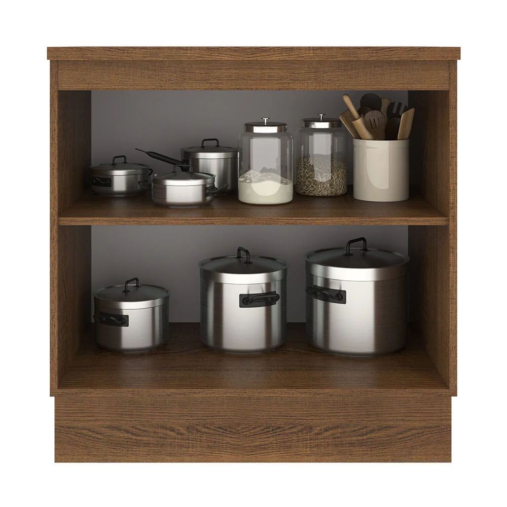 Bajo Mesada 80 cm x 60 cm, 2 Puertas Agata Marrón/Gris - Image 6